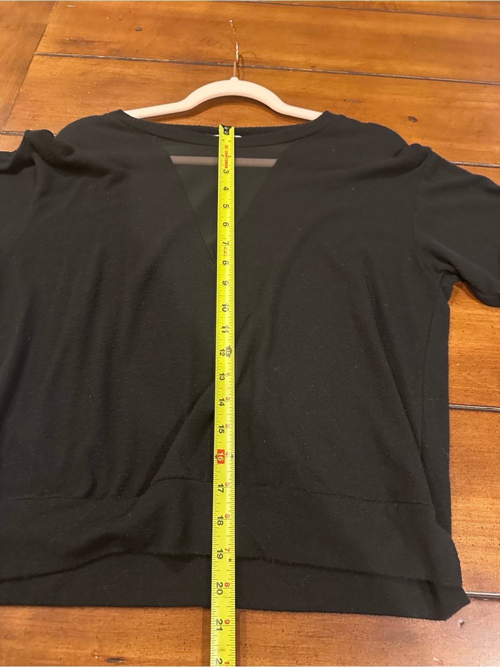 LNA Black mesh V-Neck Top